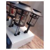 Pack of 2 ,Duncan 10 Lumen Bronze LED Weather Resistant Outdoor Solar Path Light with Plastic Lens - Retail: $60