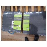 ProsourceFit Exercise Puzzle Mat 1-in, Checkered EVA Foam Floor Tiles w/Non-Slip Texture, Gym Mat w/Interlocking Foam Tiles for Adjustable Surface, Shock Absorbing, Waterproof Gym Flooring, Black 2 Pa