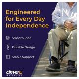 Drive Medical Blue Streak Lightweight Wheelchair - Portable Folding Mobility Aid - Swing-Away Footrests - Desk Arms - Durable Steel Frame - Easy Transport & Storage - 18-Inch Seat