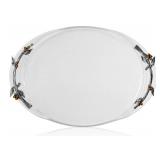 Fitz and Floyd Natures Greeting Clear Glass Tray