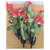 Red Roses Solar Garden Light Stakes - Set of 4