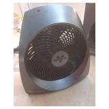 VH240 1500-Watt Gray Indoor Electric Fan Space Heater with Adjustable Thermostat , 3-Heat Settings, Safety Features - Retail: $80