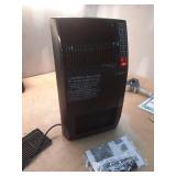 1500-Watt 20 in. Black Electric Console Ceramic Space Heater with Tip-Over Switch, Adjustable Louvers, Timer, Remote - Retail: $90