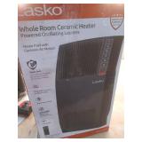 1500-Watt 20 in. Black Electric Console Ceramic Space Heater with Tip-Over Switch, Adjustable Louvers, Timer, Remote - Retail: $90