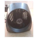VH240 1500-Watt Black Indoor Electric Fan Space Heater with Adjustable Thermostat, 3-Heat Settings, Safety Features - Retail: $70