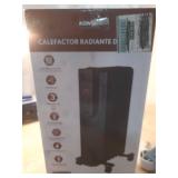 1500-Watt Black Indoor Electric Oil-Filled Radiator Convection Radiant Space Heater with Remote Control for Living Space - Retail: $100