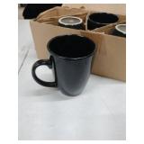 Set of 4 Ceramic Black Mugs