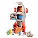 Constructive Playthings Space Mission Rocket Ship Playset (7 Pieces)