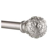 Exclusive Home Vine 1  Curtain Rod and Finial Set  Matte Silver  Adjustable 66 -120