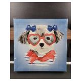 Puppy with Heart Glasses Canvas Art
