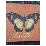 Faith Butterfly Wall Art in Black Frame