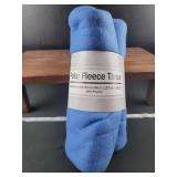 Blue Polar Fleece Throw Blanket