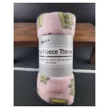 Pink Crown Polar Fleece Throw Blanket