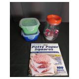 Kitchen Storage Bundle - Food Containers, Tumbler and Patty Papers