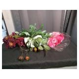 Pink Floral Arrangement with Metallic Berries