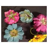 Handcrafted Silk Flower Hair Clips Set