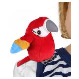 Shoulder Plush Parrot Magnet, Magnetic Shoulder Parrot, Bird Stuffed Animal Pirate Costume Accessories Cosplay Prop for Halloween (Green) - Retail: $13