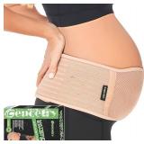 Maternity Belly Band for Pregnant Women | Pregnancy Belly Support Band for Abdomen, Pelvic, Waist, & Back Pain | Adjustable Maternity Belt | For All Stages of Pregnancy & Postpartum (Beige) - Retail: 