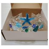 Mermaid Crown Mermaid Birthday Decorations Tail Fish Scales Seashell Hair Accessories for Women Mermaid Headband Tiara Mermaid Birthday Party Blue - Retail: $9