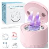 Dental Ultrasonic Retainer Cleaner Machine - Dental Cleaning Pod for Denture, Mouth Guard, Aligner, Night Guard, Braces, Toothbrush Heads, Jewelry, 45kHz Retainer Cleaner with Digital Timer & 200ML - 