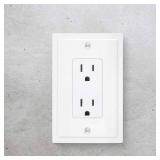 Henne Bery Modern Edge Decorative Wall Plate Switch Plate Outlet Cover, Durable Solid Zinc Alloy (Single Decorator 2PK, White) - Retail: $10
