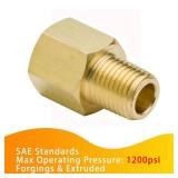 Brass Pipe Fitting, NPT Adapter 1/4\" Female to 1/8\" Male Reducing Adaptor 1200psi High Pressure (Pack of 2) - Retail: $6