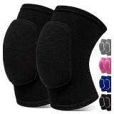 RYBTB Volleyball Knee Pads, Knee Pads for Women, Men, Kids, Girls, Knee Brace for Basketball Volleyball Football Dance Yoga Tennis Running Cycling Workout Climbing (Black, Medium) - Retail: $10