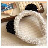 Headband for Women Girls, Cute Ears Headbands and Costume Headwear, Wide Hair Band for Spa Face Wash Makeup, (1Pack)