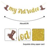 My 3rd Rodeo Banner/Children 3rd Birthday Party/Western Cowboy Cowgirl 3rd Birthday Party Decorations - Gold Glitter - Retail: $9