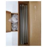 Curtain Rods for Windows, Antique Silver Curtain Rod 32 to 58 Inch(2.6-4.8Ft), 7/8 Inch Single Adjustable Drapery Rods with Decorative Netted Texture End - Retail: $20