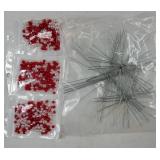 24 Pcs Christmas Snowflakes Wire Forms Metal Snowflake Christmas Beads Wire for DIY Jewelry Ribbon Charms with 3 Sizes Mixed Pearl Beads Xmas Ornament Kits(Red, Green, White) - Retail: $10