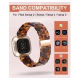 Resin Band Compatible with Fitbit Versa 4 Bands for Woman/Versa 3/Sense 2/Sense Bands Women Men, Cute Fashion Lightweight Wristband Strap Accessories - Retail: $18