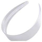 1.6 Inch Wide Headbands Silk Satin Plain Headband for Women, Non Slip Solid Hair Bands Hair Accessories Cosplay DIY Holiday Head Band (White, Large) - Retail: $6