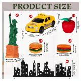 9 Pcs New York Cake Decorations New York Party Decorations Mini Statue of Liberty Yellow Taxi Apple Skyscraper Borders Hot Dogs for American Theme Party Birthday NYC Souvenirs Gift. STATUTE ARM BROKEN