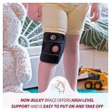 Kids Knee Brace - Osgood Schlatter Knee Brace Youth for Kids, Sports, Pain, Arthritis, Patella, Meniscus Tear, MCL, ACL - Adjustable Compression Support for Child, Boys & Girls (Black) - Retail: $20