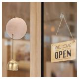 2 Set Shopkeepers Bell, Wood Door Chime Hanging Magnetic Door Bell Jingle Bells Animal Metal Doorbell with Self-Adhesive for Door Opening Business When Entering Decoration, Ball - Retail: $14