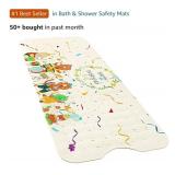 Bath and Shower Safety Mats 40x16 inch, Non Slip with Suction Cups for Bathroom Stall and Tub Floor, Extra Large and Machine Washable, Drain Holes Keep Bathtub Clean, Colored Animals.