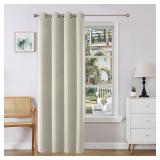 Joydeco Blackout Room Divider Curtains for Sliding Glass Doors 90 Inches Long 1 Panel, Sliding Door Curtains for Patio Bedroom Living Room (Light Beige, 52Wx90L)