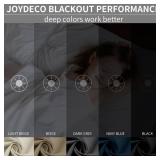 Joydeco Blackout Room Divider Curtains for Sliding Glass Doors 90 Inches Long 1 Panel, Sliding Door Curtains for Patio Bedroom Living Room (Light Beige, 52Wx90L)