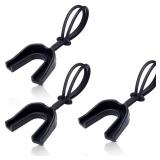 3 Pcs Youth Mouth Guard with Strap - Soft Mouthpiece for Lacrosse, Basketball, Martial Arts, Hockey (Black) - Retail: $9