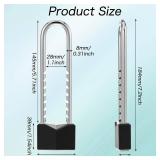 Long Shackle Padlock with Key Solid Brass Removable Adjustable Length Shackle for Gates, Cabinets, Motorcycle, Bike Lock (Black,2 Inch Wide)