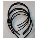 6 Pieces Plastic Plain Headbands Teeth Comb Headbands Skinny DIY Hair Bands for Women Girls (Rubber Black, 8 mm) - Retail: $6