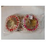 Handicrafts Handmade Tealight Candle Holders for Diwali Decoration, Home Decor Gifts Items/Diya for Home Office Pooja, Durga Puja Gift Sets (Multi Ring Big, Pack of 6) - Retail: $20