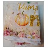 Pumpkin First Birthday Decorations for Girl - 2pcs Little Pumpkin is Turning One Tablecloth, Pumpkin Fall 1st Birthday Table Cover for First Birthday Autumn Thanksgiving Party Supplies