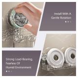 Corrugated Suction Cup Storage Holder, Movable Shower Shelf Suction Cup, Shower Caddy Large Organizer Bathroom, No-Drill Wall Mounted Bathroom Storage Rack Shelf(White) - Retail: $18