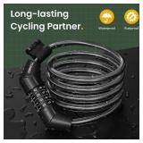 Bike Lock Cable, 4 Feet Bike Cable Lock Basic Self Coiling Kids Bike Lock Combination with Complimentary Mounting Bracket, 5/16 Inch Diameter (4FT, Black-8mm) - Retail: $8