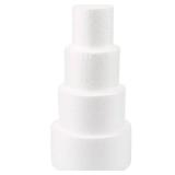 Round Foam Cake Dummy - 3, 4", 5" & 6" Dia x 3" H White 4-Pack - Cake Decorating Foam & Faux Wedding Props - Retail: $12"