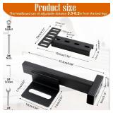 Headboard Bracket Adjustable Bed Base Bed Extra Thick Steel Universal Kit Heavy Duty No Noise No Wobble Easy Install Black Compatible Queen King Full Twin - Retail: $40