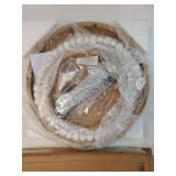 Farmhouse Tiered Tray Decor with Distressed Wood Bead Garland, Decorative 2 Tiered Serving Tray with Metal Handle for Rustic Home Decor - Retail: $27