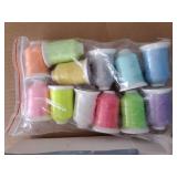 12 Colors Glow in The Dark Embroidery Thread Colorful Luminary Polyester Machine Accessories 550 Yard Sewing Thread for Embroidery Quilting Sewing Decorations - Retail: $21
